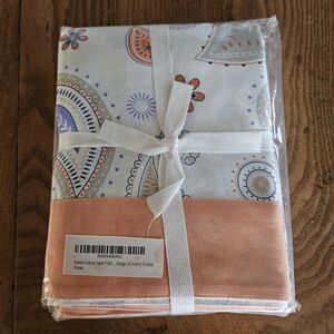 Kotton Culture 100% Cotton Table Cloth 52 x 72 rectangular White Paisley Print